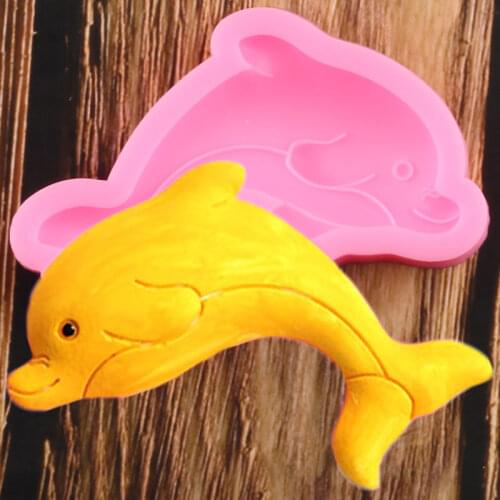 Dolphin Silicone Mold 3D Craft Soap Resin Clay Mould DIY Party Fondant Cake Decorating Tools Candy Chocolate Gumpaste Moulds