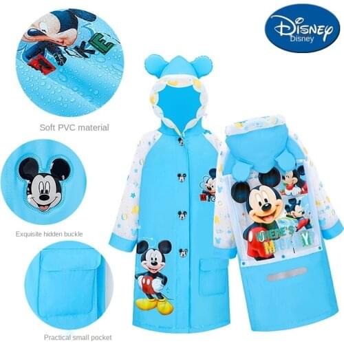 Blue Mickey Minnie Raincoat School bag impermeable Children Kids Boy Girl Poncho raincover Rainsuit Adult raincoat outdoor gift