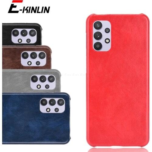 Ultra Thin Slim Phone Case For Samsung Galaxy A72 A52 A02 F62 A32 5G A12 A02s F02s PU Litchi Leather Skin Plastic Back Cover