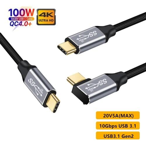 5A Type C Cable USB 3.1 Gen 2 C To C PD 100W Data 10Gbps For Macbook Samsung S10 USB C Fast Charging USB-C Cord