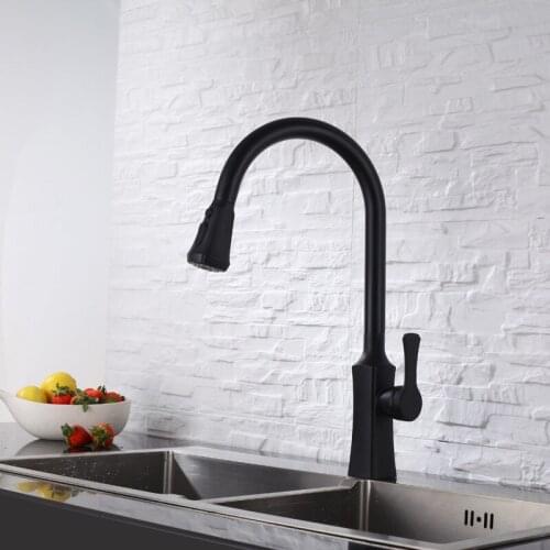 Pull Out Kitchen Faucets Black/Chrome/Nickel Kitchen Faucet Crane For Kitchen Water Mixer Tap Brass Sink Mixer Fauce