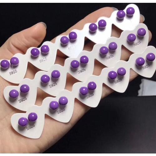 1Pc Natural Ziyun mother earrings 925 Sterling Silver fashion gem ring crystal healing stone gift for ladies christmas