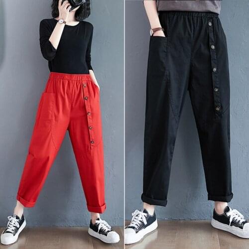 2021 Spring Autumn New Look Thin Womens Literary Elastic High Waist Thin Casual Pants Women Personality Streetwear Trousers