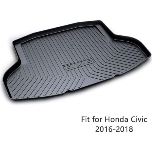 For Honda Civic 2016 2017 2018 Styling Boot Tray Waterproof Carpet Anti-slip Mat Accessories 1Set Car Cargo Rear Trunk Mat