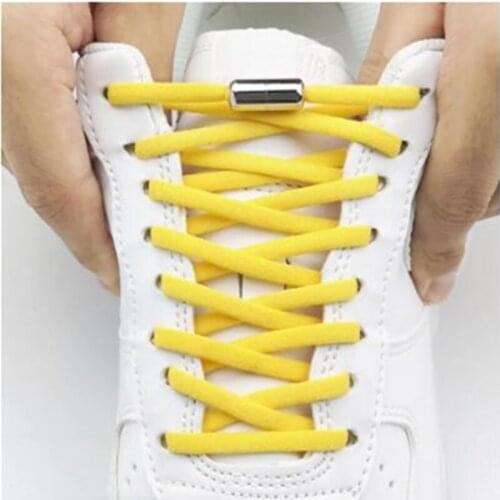 1Pair Metal Lock Elastic Shoelaces for Kids and Adult Quick Lazy Laces for Men Women Lacing Rubber Zapatillas 10 Colors