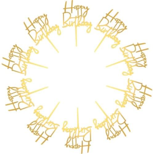 10Pcs Cake Decoration Fashion Acrylic Cake Topper for Party