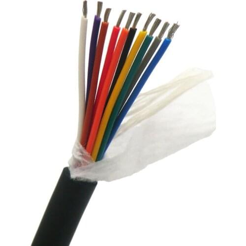 10 Core Cable Flexible Control Wire 0.14,0.2,0.3mm² 26awg,24awg,22awg,Tinned copper Softer than 2464 cable 10m