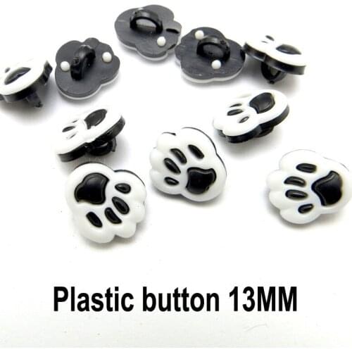 100pcs Black Animal Cat Paws Button Mixed Dyed Plastic Buttons Coat Sewing Clothes Accessories P-049U
