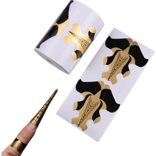 20/50/100pcs Nail Form Gold Fish Gel Nail Art Tip Extension Guide Tools for Salon Nails Care Tool