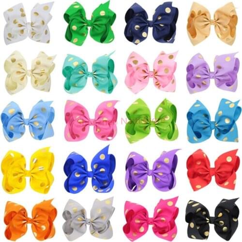 200pccs 8 inch oversized hot stamping polka dot jojo bow tie polka dot 18cm bow hair clip