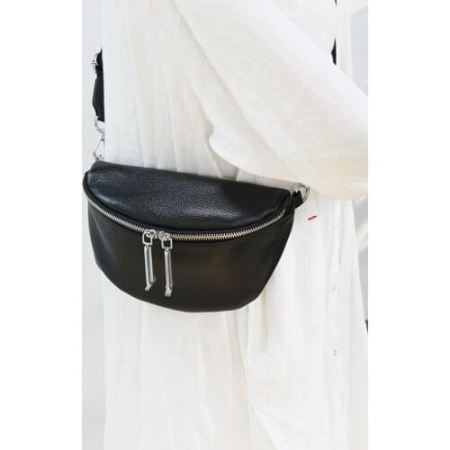 2021 New Fashion Cow Leather Soft Zipper Small Crossbody Bag For Women