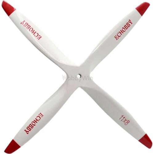 4 bladed 11x8 CCW Engine Wooden Propeller White for Nitro Gasoline RC Model Airplane