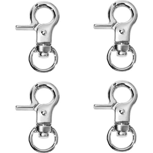 4pcs Swivel Trigger Clips Snap Lobster Clasp Hook Bag Key Ring Hooks