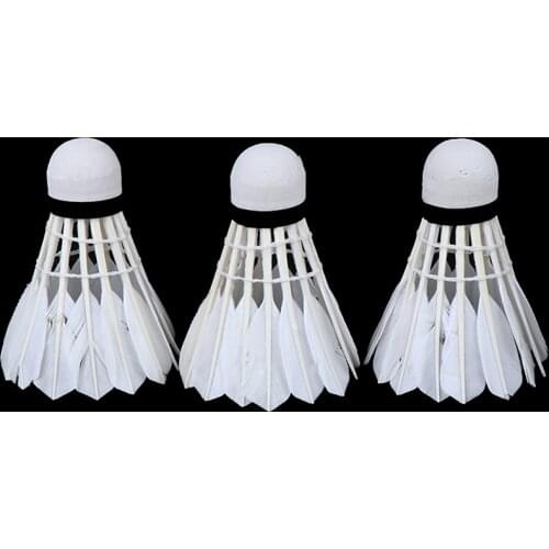 Badminton Shuttlecock White Goose Board Feather Flying Stability Durable Shuttlecock Ball 3Pcs Barrel