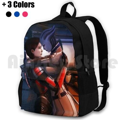 Safe In Your Arms. Outdoor Hiking Backpack Riding Climbing Sports Bag Liara Shepard Game Wacom Photoshop