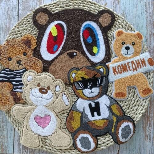Large embroidery big bear animal cartoon patches for clothing CA-33