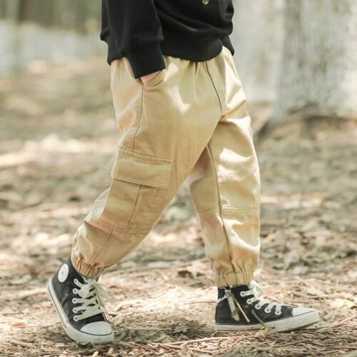 Boys Pants 3-11 Years Old Big Pockets Cargo Pants Spring and Autumn Childrens Pants Cotton Comfortable Trousers Boys Clothes