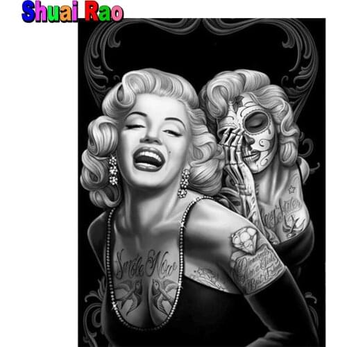 Black White Marilyn Monroe diy Diamond Painting Full drill mosaic art needlework stitch Diamond embroidery Gift home decor