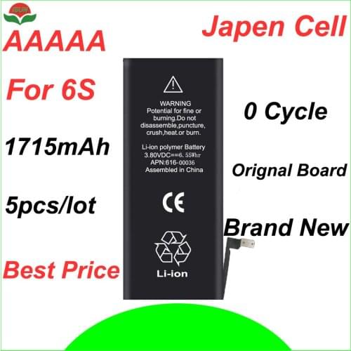 ISUN 5pcs/lot original quality 0 cycle mobile battery for iPhone 6S 4.7 1715mAh 3.82V battery replacement