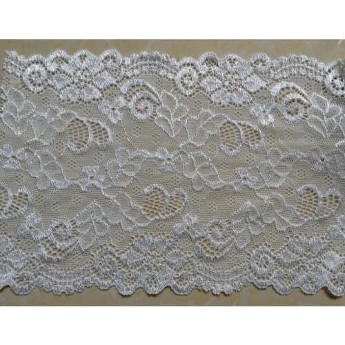 15cm white exquisite elastic jacquard lace, soft and elegant stretch lace trimming,XERY137a