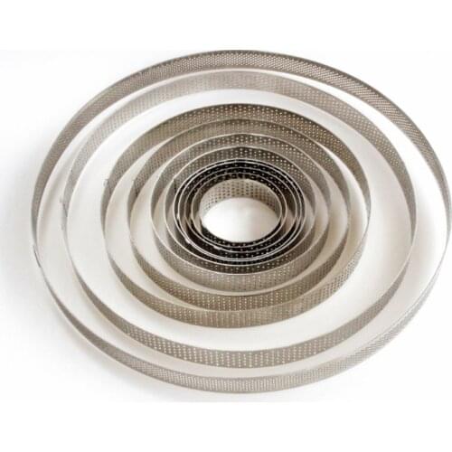 5.5cm-28.5cm Round stainless 304 Straight Edge perforated tart ring quiche ring tart pan tart ring with hole Fruit Pie Circle