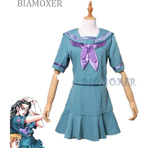 JoJos Bizarre Adventure Cosplay Costume Yamagishi Yukako Uniforms Women Dresses Sailor Suits Outfits Full Set Custom JOJO