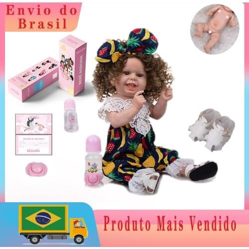 Fashion Happy 22 Inch Full Silicone Baby Reborn Toddler Doll 55cm Lifelike Newborn Bebe Toys For Birthday Bedtime Playmates