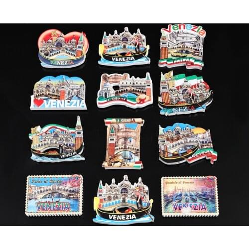 Fridge Magnet Souvenir European Italy Venice Landscape Landmark Creative Resin Refrigerator Magnets Sticker Country Travel Decor