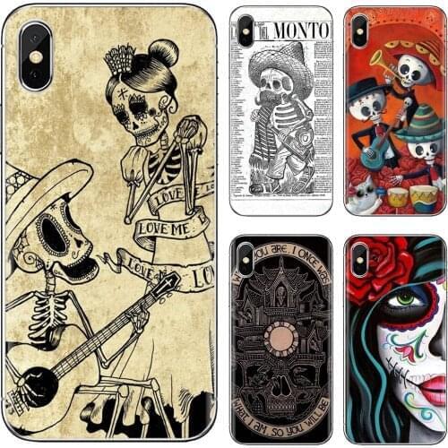 Mexican Skeleton Sugar Skull Soft TPU Case For Samsung Galaxy A10 A30 A40 A50 A60 A70 a12 a31 a41 a51 a71 a20e a21s M30