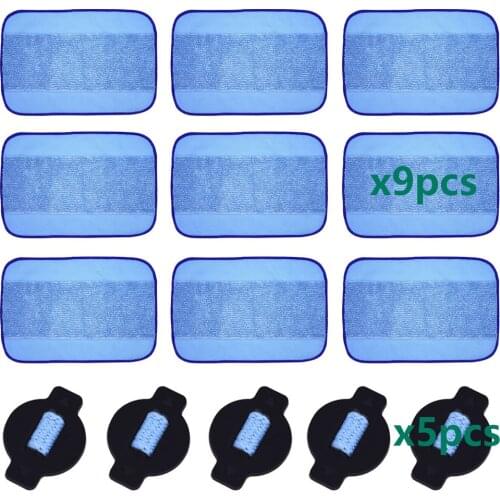 Microfiber Washable Mopping Cloths Wick Cap Kit for iRobot Braava 320 380 380t Mint 4200 5200 5200C Robot Vacuum Cleaner Parts