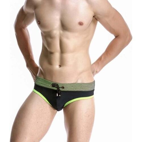 Mens Bikini Swimwear Summer New Mesh Wide Waist Swim Briefs Comfort Sexy Swim Trunks