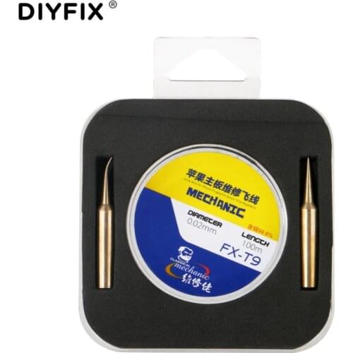 DIYFIX Pure Copper Soldering Iron Tips 0.02mm PCB Link Wire Soldering Wire Welding Station Iron Tips for iPhone Maintenance Wire