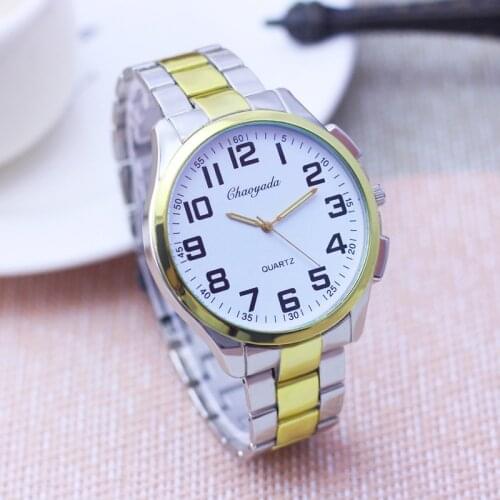Fashion men women couples elderly stainless steel wristwatch father mother holiday gifts grandpa large digital electric watches