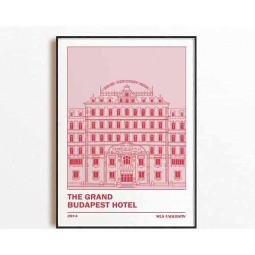 The Grand Budapest Hotel Wall Art Pink Vintage Retro Print Minimalist Poster Camel Canvas Print Painting Wall Picture Living Roo