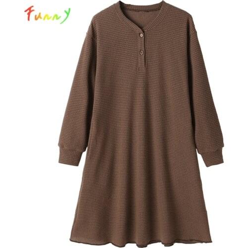 Casual Autumn Dress Children Brown Button Cotton Long Sleeve Knee Length Girl Dress Fashion Christmas Outfits for Kids Clothes