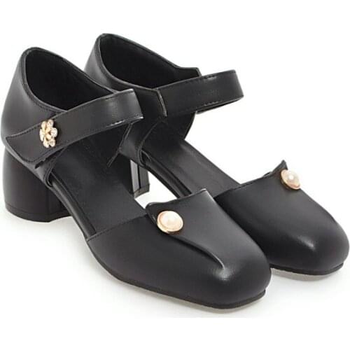 Big Size Square head personalized decorative sandals high heels sandals women shoes woman summer ladies