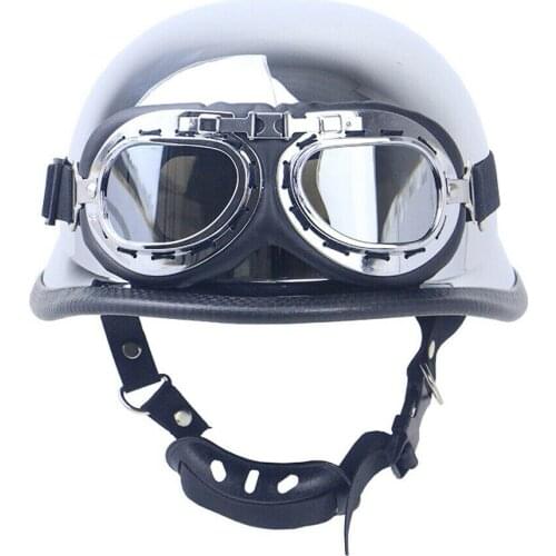 Dot Helmets Motocross Helmet WIth Goggles Cafe Racer Helmet Vintage Motorcycle Helmet Retro Half Helmet Chopper Biker Pilot