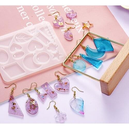 Handmade Silicone Earrings Mold Necklace Earring Pendant Resin Molds Drop Dangle Resin Earring Mold Jewelry Making Tools