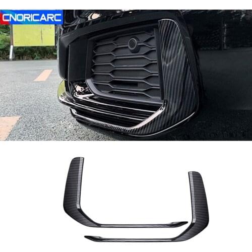Car Styling Front Fog Light Frame Trim ABS Carbon Fiber Color For Audi A6 C8 2019-2020 Automobile Exterior Accessories