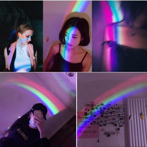 LED Rainbow Light Colorful Romantic Night Light Night Lamp for Sleeping Bedroom Baby Room Decorated Indoors Christmas Gift