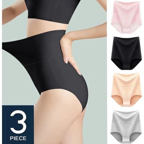 Panties High Fit Womens Underwear High Waist Seamless Panties Body Shaper Slimming Lingerie Butt Lifter Ladies 3 Pieces