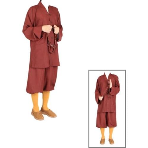 Unisex 5color red/blue/gray Summer Shaolin Monk kung fu martial arts uniforms Buddhist zen clothing buddha lay suits