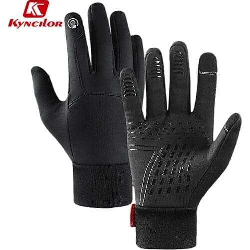 Kyncilor Outdoor Sports Warm Cycling Gloves Non-slip Touchscreen Bicycle Gloves Waterproof Windproof Motorcycle Bike Gloves