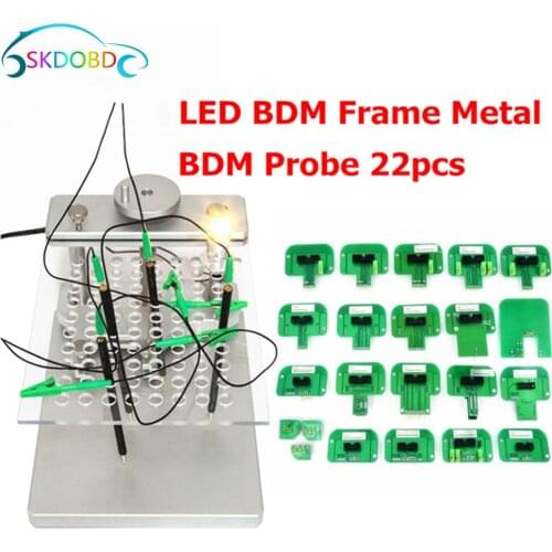 High-quality BDM LED Frame Metal Stainless Steel Complete Set for ECU Programmer Tools 2 In 1 with Probe 22 Pieces of Adapter