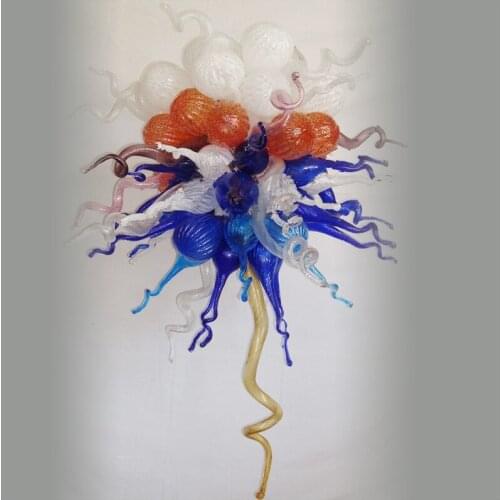 Light Source High Quality Contemporary European Italian Chihuly Style 100% Hand Blown Glass Shade Crystal Chandelier