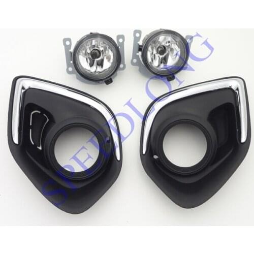 1Set Front bumper fog lights lamp + covers bezel + bulbs for MITSUBISHI ASX Outlander Sport RVR 2007-2015