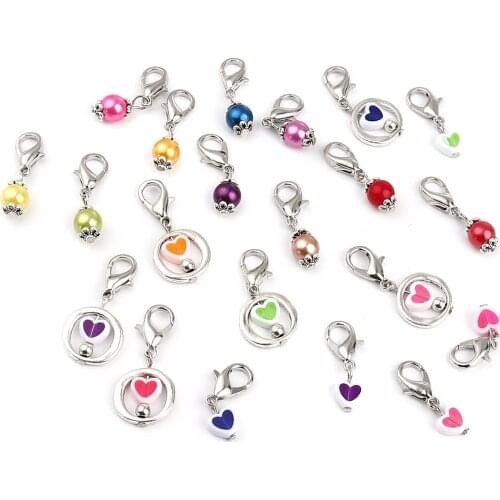 12 PCs Zinc Based Alloy Acrylic Knitting Stitch Markers Crochet Stitch Lock Knit Row Counter Needlework Accessories DIY Supplies