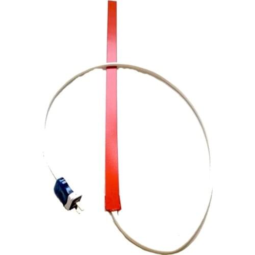 20*500*1.5mm 220v 70w silicone band heater for machine 1000mm lead wire with 2pins plug come out from middle of 20mm side