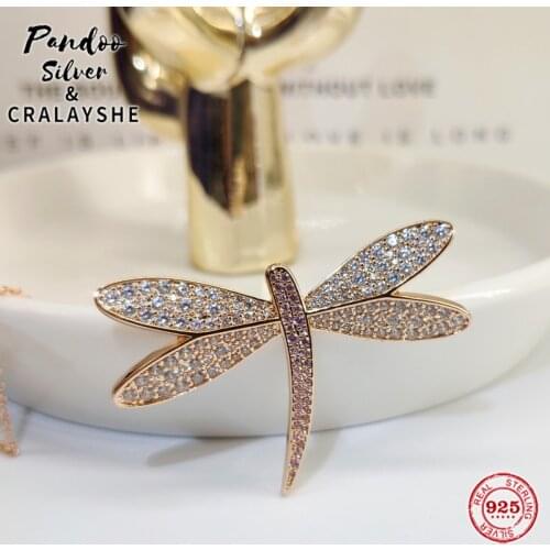 2021 S925 Sterling Silver Jewelry Original 1:1 Copy, SWAN ETERNAL FLOWER GragonFly Necklace For Women Elegant Gift With Logo