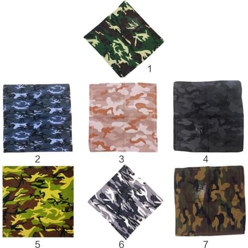 Unisex Camouflage Print Cotton Bandanas Military Headwrap Outdoor Jungle Wristband Sports Cycling Square Scarf Headwear